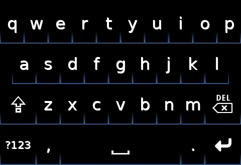 Preview of the glowkey_blue (white text) skin