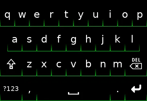 Preview of the glowkey_green (white text) skin