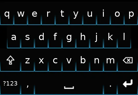 Preview of the Glowkey Blue/White text (prediction bar) skin
