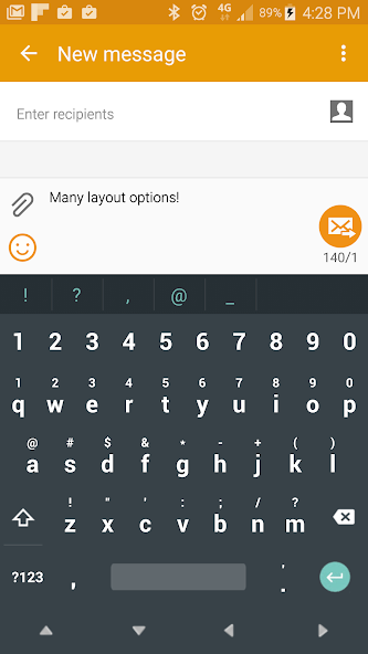 Smart Keyboard Pro feature and keyboard shown on Android